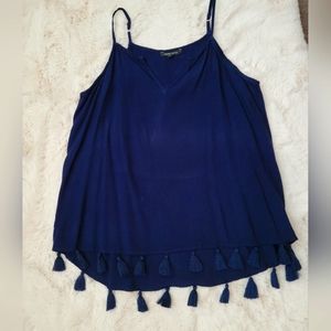 Paper moon blouse size US L navy blue